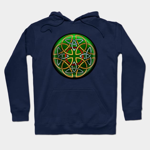 April Shield - 8 Triquetras with interlocking ring Hoodie by The Knotty Works